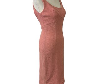 Hand Made Rosa Etuikleid Boucle Strick Pink Sparkle Vintage 1960s Selbstgemacht