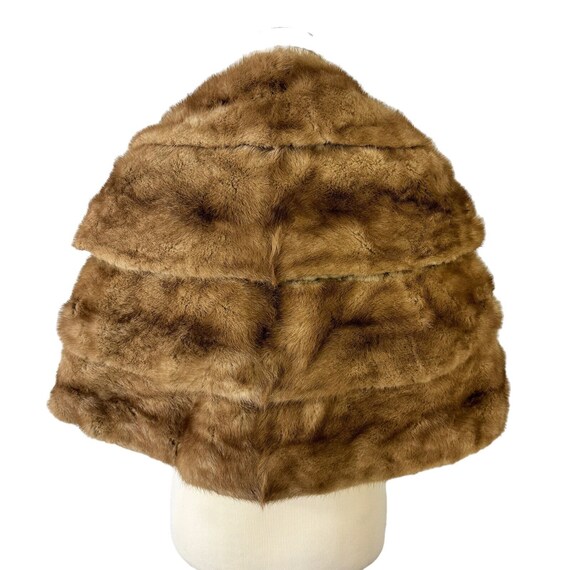 Mink Stole Vintage 1940s Light Brown Blonde Fur O… - image 4