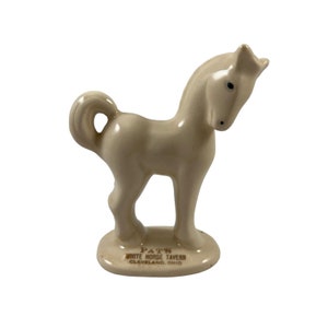 Pats White Horse Tavern Cleveland Ceramic Figurine Bar Advertising Vintage 1950s