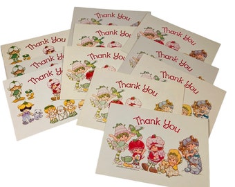 Strawberry Shortcake Lot of 11 Blank Thank You Postcards Vintage 1982 Unused