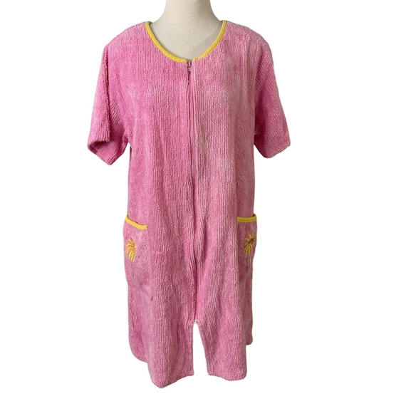 Stan Herman Pink Chenille Robe Duster Housecoat S… - image 4