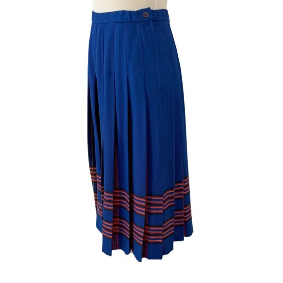 Pendleton Virgin Wool Skirt Drop Pleated Blue Tar… - image 2