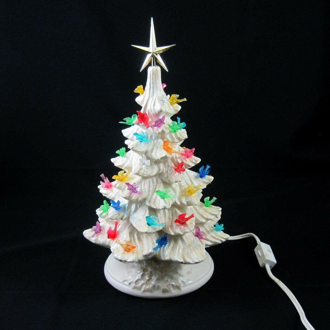 Vintage White Ceramic Christmas Tree 
