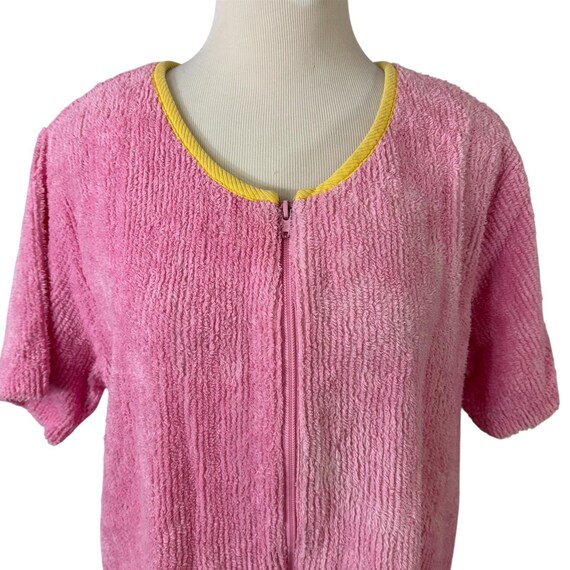 Stan Herman Pink Chenille Robe Duster Housecoat S… - image 3