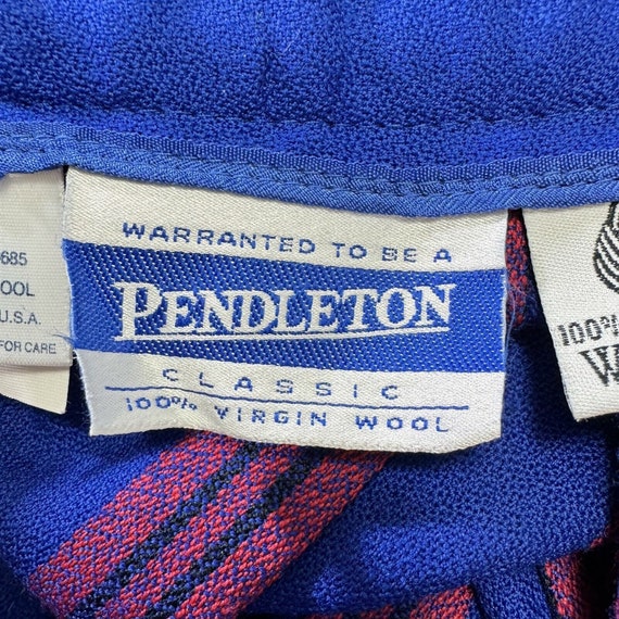 Pendleton Virgin Wool Skirt Drop Pleated Blue Tar… - image 9