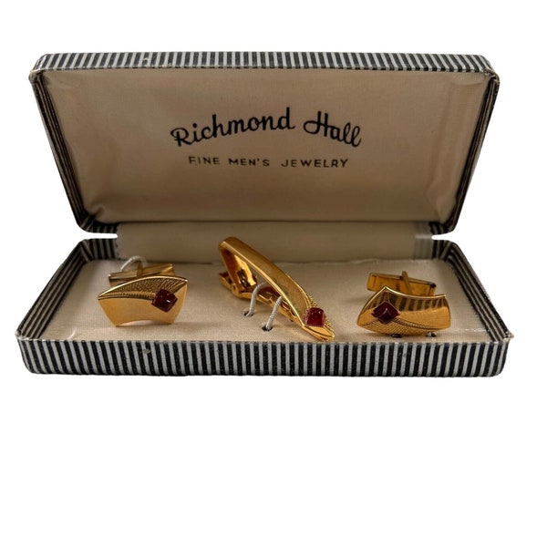 Rosemel Rose Cufflink And Tie Bar Set Silver