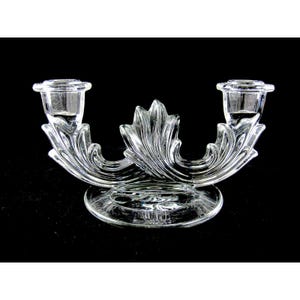 Fostoria Baroque Crystal Double Light Candle Holder Candlestick Elegant Glass