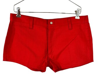 Vintage Red Booty Short Shorts Vintage 1970er Hippy Hot Pants Größe 14 Meine Jeans!