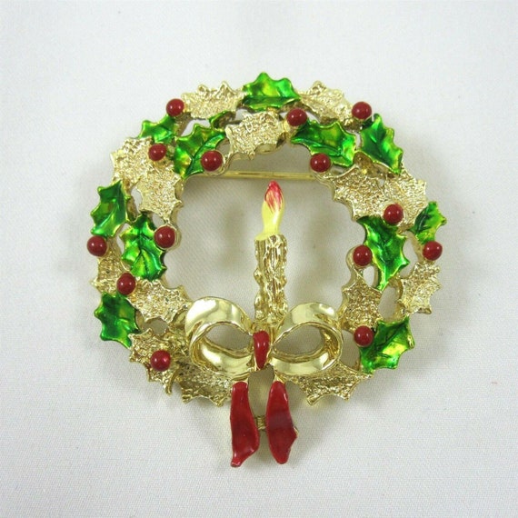Christmas Holiday Pins Brooch 4 Vintage Gerrys Tr… - image 4