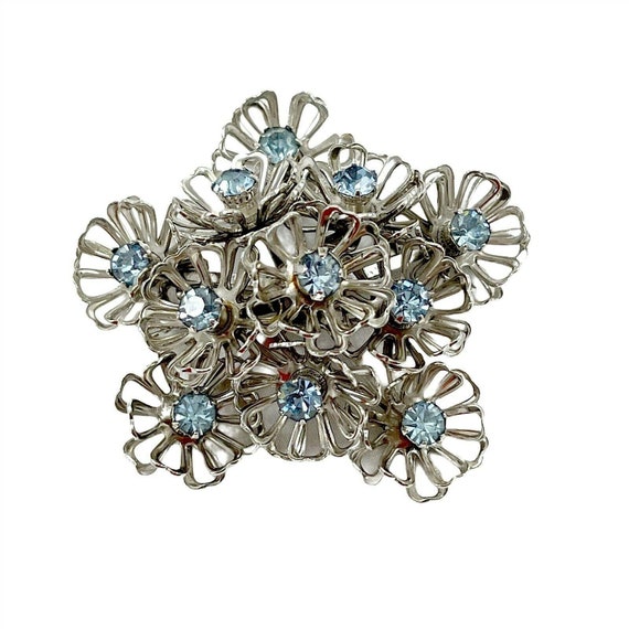 Coro Vintage 1960s Statement Pin Brooch Ice Blue … - image 1