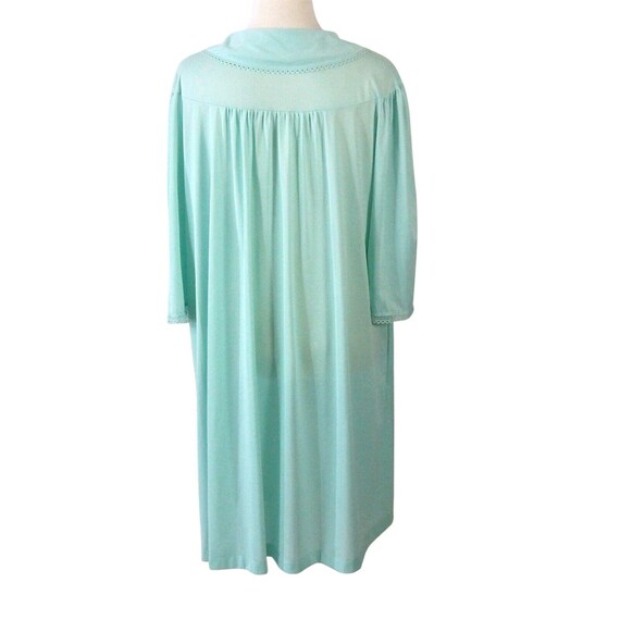 Lorraine Size Medium Button Front Robe Green Nylo… - image 7