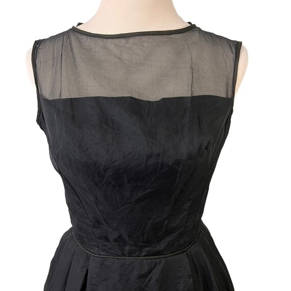 Vintage 1950s Party Dress Black Illusion Bodice T… - image 4