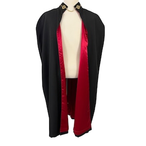 Knights of Columbus Ceremonial Dress Cape Black w/ Red Satin Lining Lynch Kelly