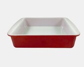 Pyrex Coral Flamingo Pink Square Baker 8 Inch Dish Vintage 1950s Ovenware 222