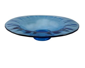 Cambridge Ritz Blue Flared Edge Bowl Elegant Depression Glass Vintage 1930s