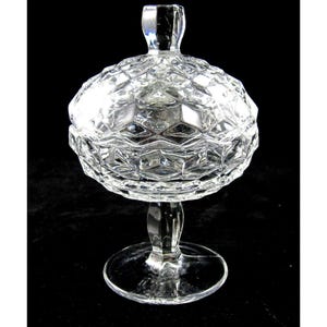 Fostoria American Covered Jam Jelly Bowl Dish Vintage Elegant Depression Glass