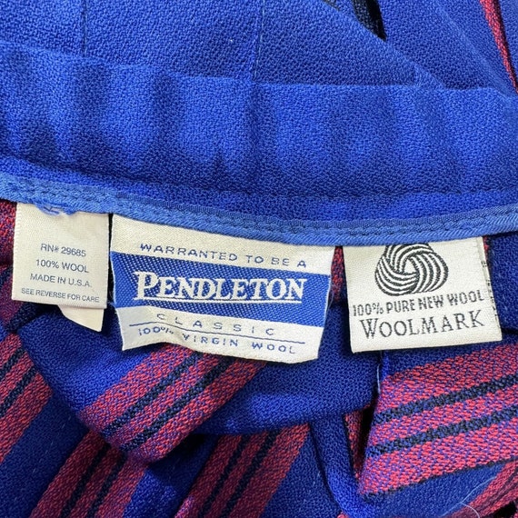 Pendleton Virgin Wool Skirt Drop Pleated Blue Tar… - image 7