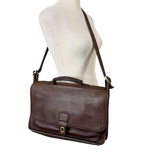Borsa Coach in pelle marrone scuro Metropolitan F9N 5180, vintage anni '90