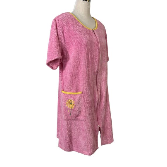 Stan Herman Pink Chenille Robe Duster Housecoat S… - image 1