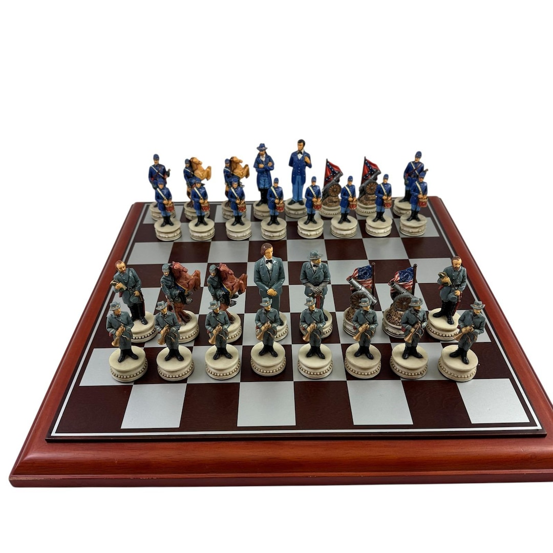 Chessman Civil War Chess Set and Wood Board Summit Collection W.U ...