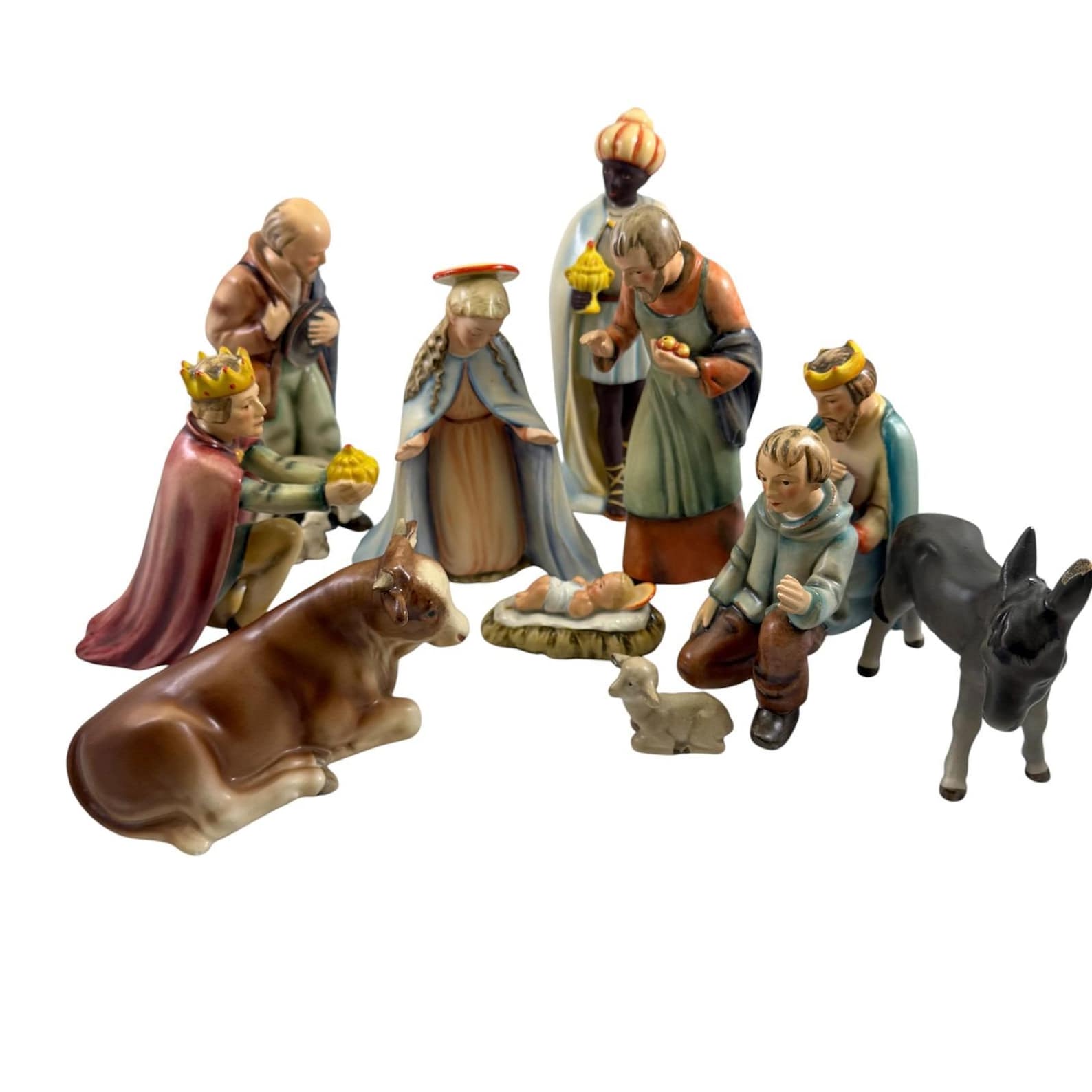 Hummel Goebel 11 Piece Christmas Nativity Figurine Set Holy Family Vintage 1951