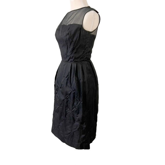 Vintage 1950s Party Dress Black Illusion Bodice T… - image 7