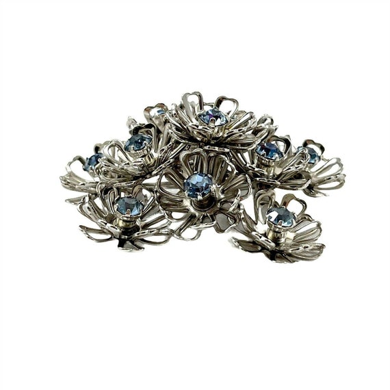 Coro Vintage 1960s Statement Pin Brooch Ice Blue … - image 2