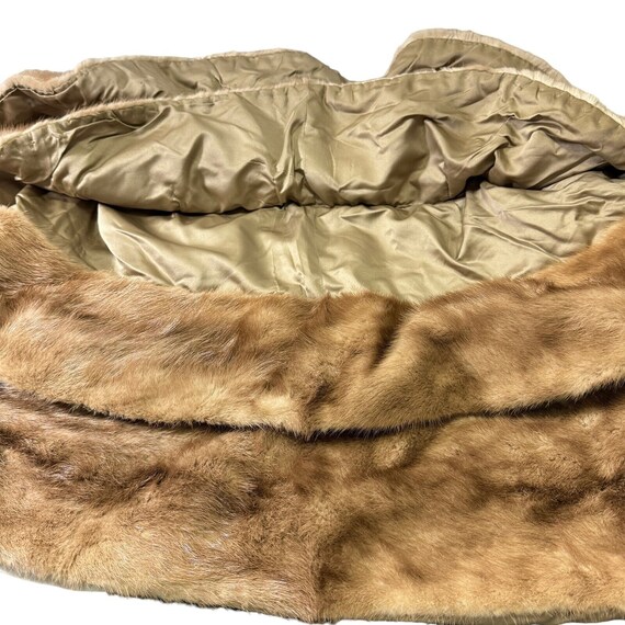 Mink Stole Vintage 1940s Light Brown Blonde Fur O… - image 6