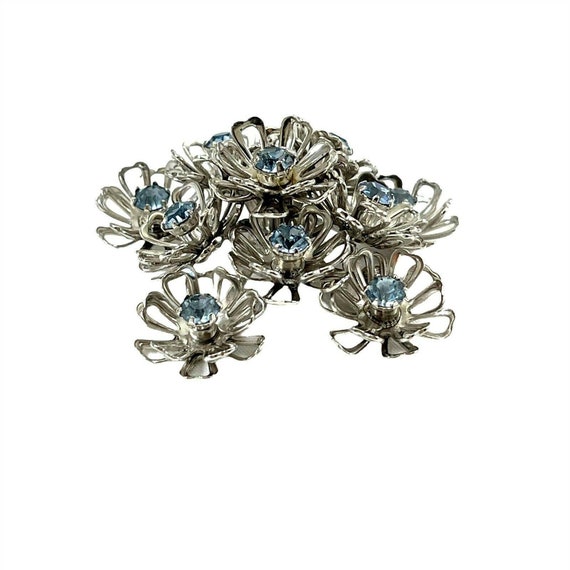 Coro Vintage 1960s Statement Pin Brooch Ice Blue … - image 3