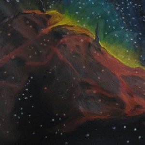 The Pelican Nebula (star-forming region) 9x12 canvas panel