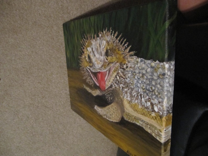 An Original Acrylic Painting of a Bearded Dragon Named Spikey Etsy