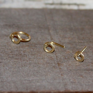 Tiny Circle Cartilage Earring Hoop/Stud, Piercing, Helix Hoop Stud, Tragus Hoop Stud Ring, Piercing Jewelry,
