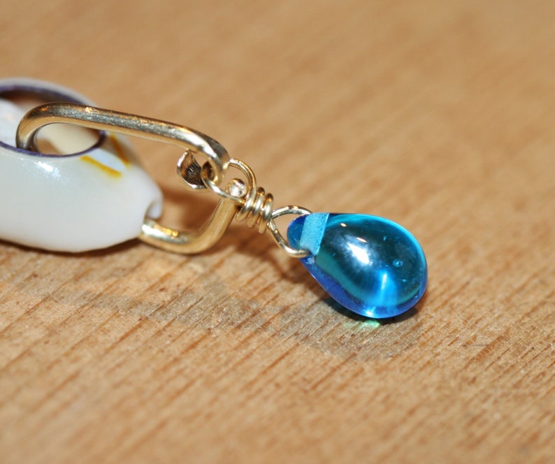 Aqua Blue Belly Button Ring Rose Gold Belly Ring Gold Belly Button Ring Teardrop belly Ring 18 g 16g 14g Silver Belly Ring