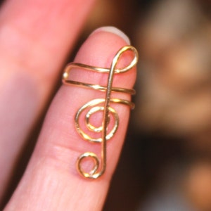 Treble Clef Ear Cuff, Treble Clef Ear Wrap, Non Pierced, no piercing, fake piercing, Cartilage Cuff, Music Lover Gifts, Gift for Her