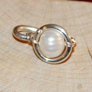 Freshwater Pearl Belly Button Ring: Sterling Silver or Gold Filled Hoop