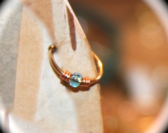 Small 20g Nose Ring Hoop: Sterling Silver, Gold, Rose Gold - Snug Fit