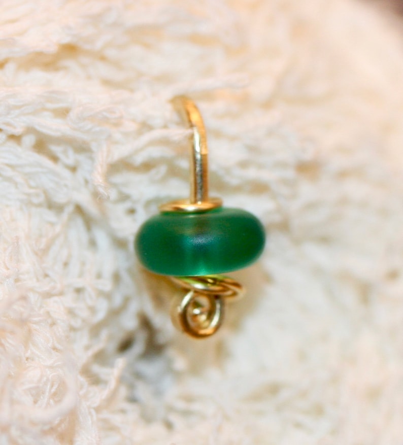 14g 16g 18g Navel jewelry Dainty Beaded Belly Ring Gold Ring or Silver Beaded Green Beaded Ring Belly Button Hoop Belly Button Ring