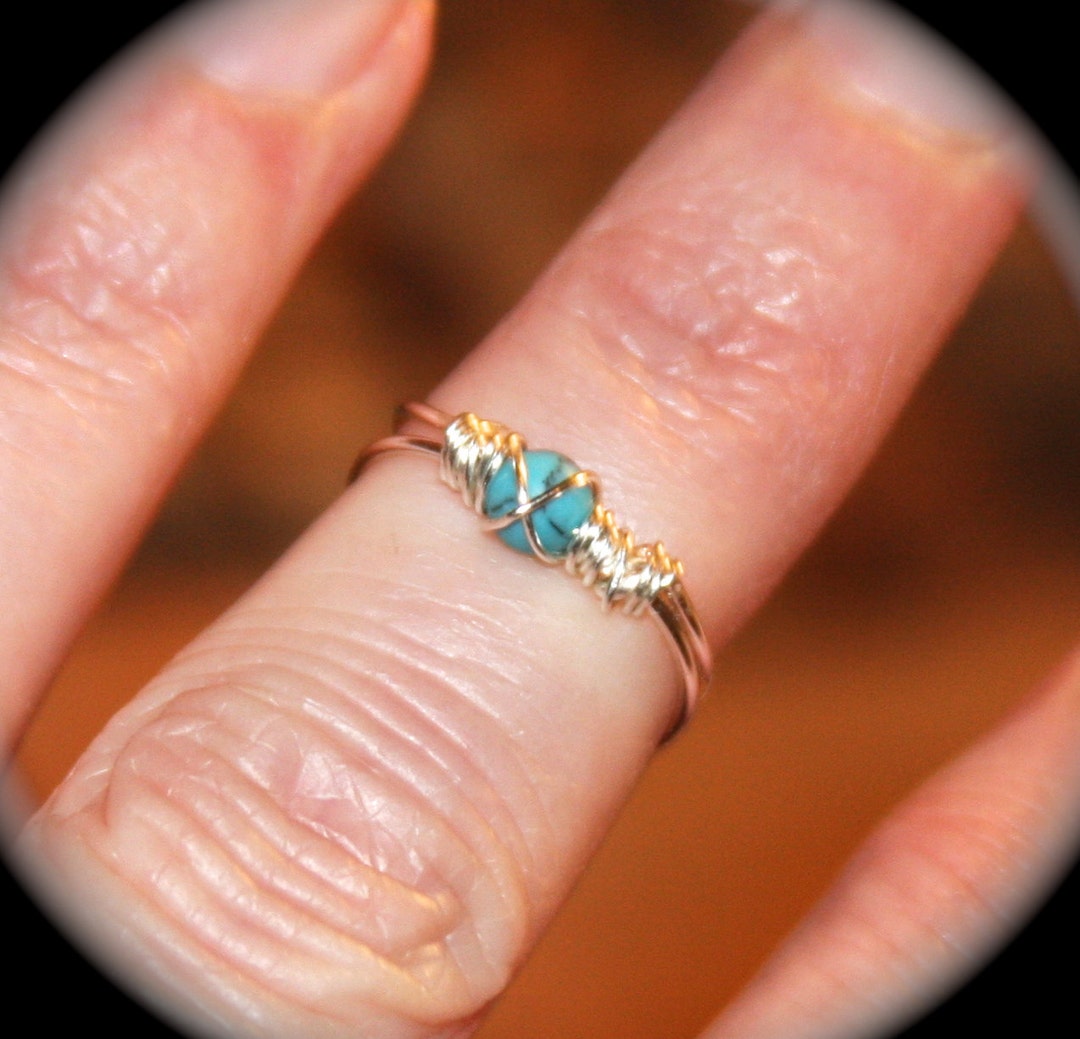 Turquoise Toe Ring, Adjustable Toe Ring, Midi Ring, Knuckle Ring Etsy