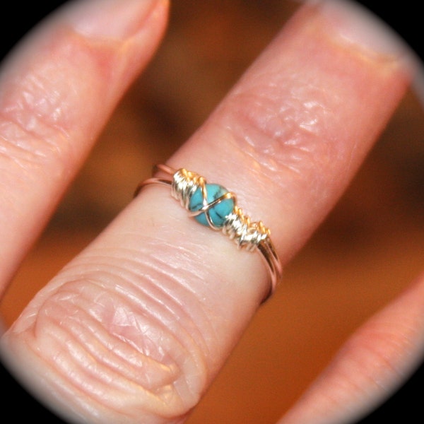 Turquoise Toe Ring, Adjustable Toe Ring, Midi Ring, Knuckle Ring