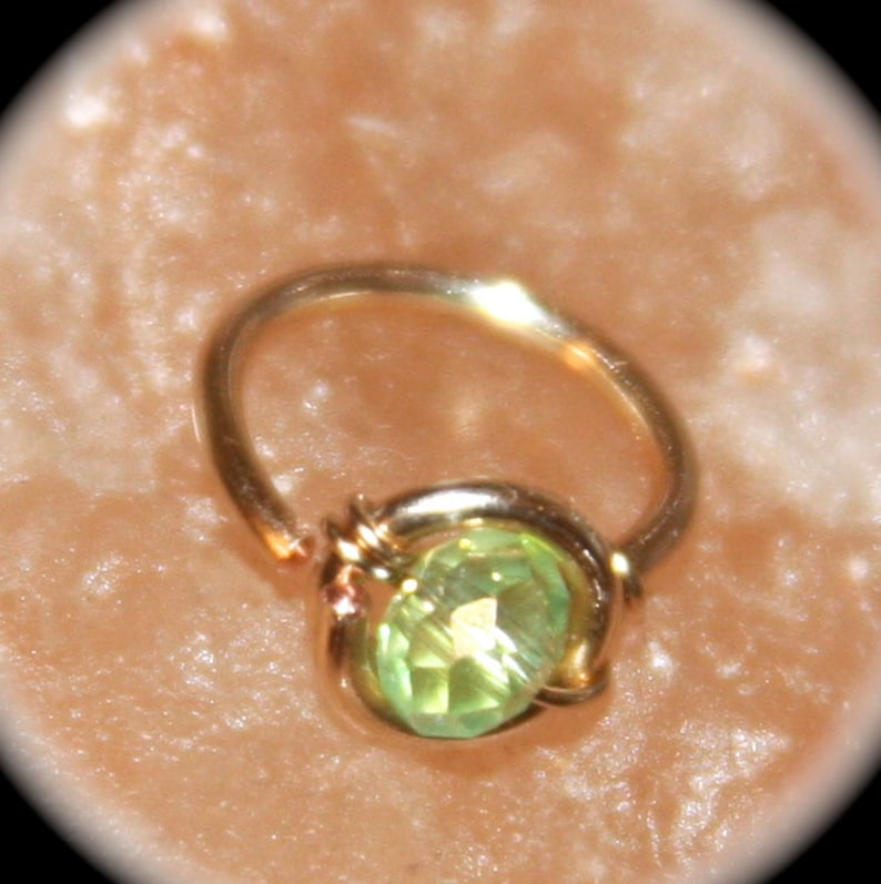 Nose Ring Piercing Jewlery 22 20 18 16 gauge options Belly Button Ring Gauged Piercing Cartilage Earrings Green