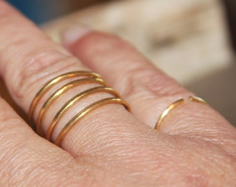 Hammered Wire Wrapped Ring: Minimalist Coil Ring