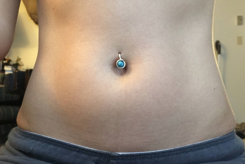 Turquoise Belly Button Ring Belly Button Jewelry 18 gauge 16 gauge 14 gauge Belly Button Hoop