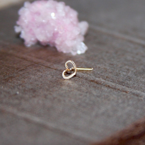 Tiny Heart Nose Stud, 14k Gold Filled Heart/Sterling Silver Heart Nose Stud, 24 Gauge Tiny Gold Nose Ring, Tiny Nose Ring, Nose Jewelry