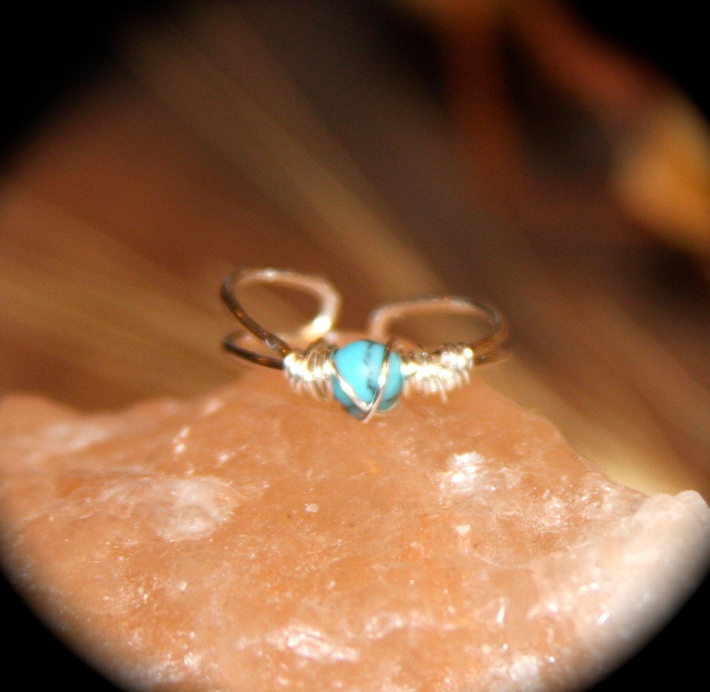 Turquoise Toe Ring Adjustable Toe Ring Midi Ring Knuckle Etsy