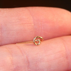 Tiny Gold Filled Spiral Nose Stud: Open Circle Tragus Ring