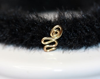 Tiny Snake Nose Stud: 14k Gold Filled, Tragus Piercing