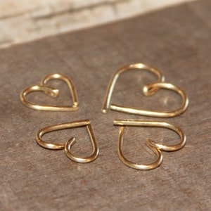 Heart Cartilage Earrings,  Heart Nose Ring, Nose Hoop, Helix Hoop, Nose Rings, Seamless Hoop Piercing Jewelry