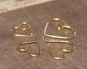 Heart Cartilage Earrings,  Heart Nose Ring, Nose Hoop, Helix Hoop, Nose Rings, Seamless Hoop Piercing Jewelry