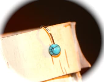 Turquoise Non Pierced Ear/Nose Cuff, Nose Cuff Tragus Cuff, Clip On Earring, Turquoise ear cuff, small ear cuff, dainty ear cuff