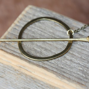 Open Circle Hair slide Barrette-brass hair stick round barrette hair pin gold hair slide Womans hair clip Aventurine Hair Stick image 3